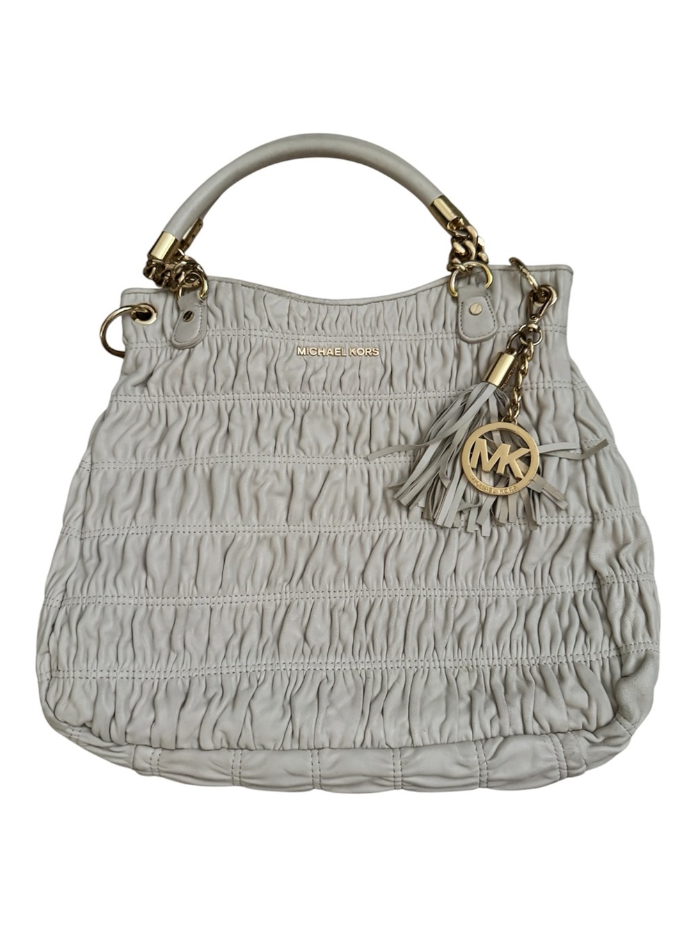 Michael Kors Ruched Leather Tote Bag